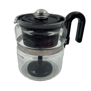 SIMAX Percolator Coffee Pot Glass 4-8 Cup Stove Top Vintage Czech Republic